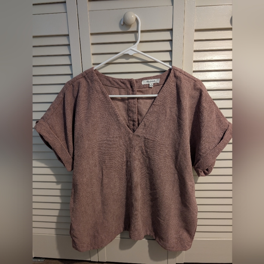 Madewell Mauve Textured Blouse